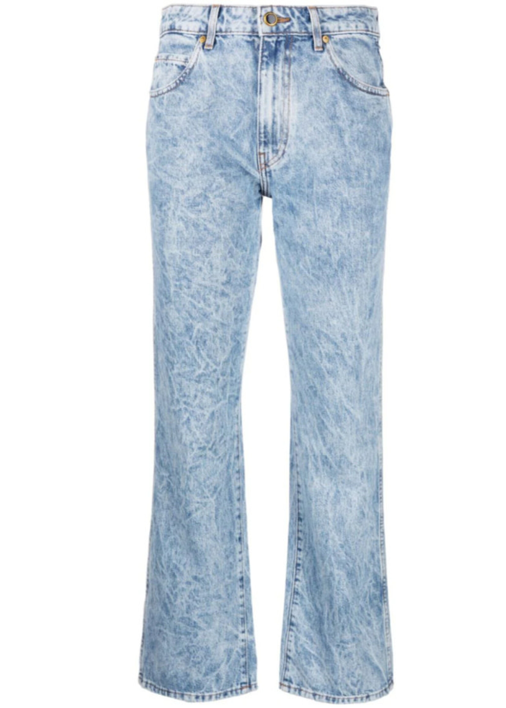 Khaite Khaite Jeans, Blue, Vivian Cotton High Waist New Bootcut Flare Denim Trousers In Bryce