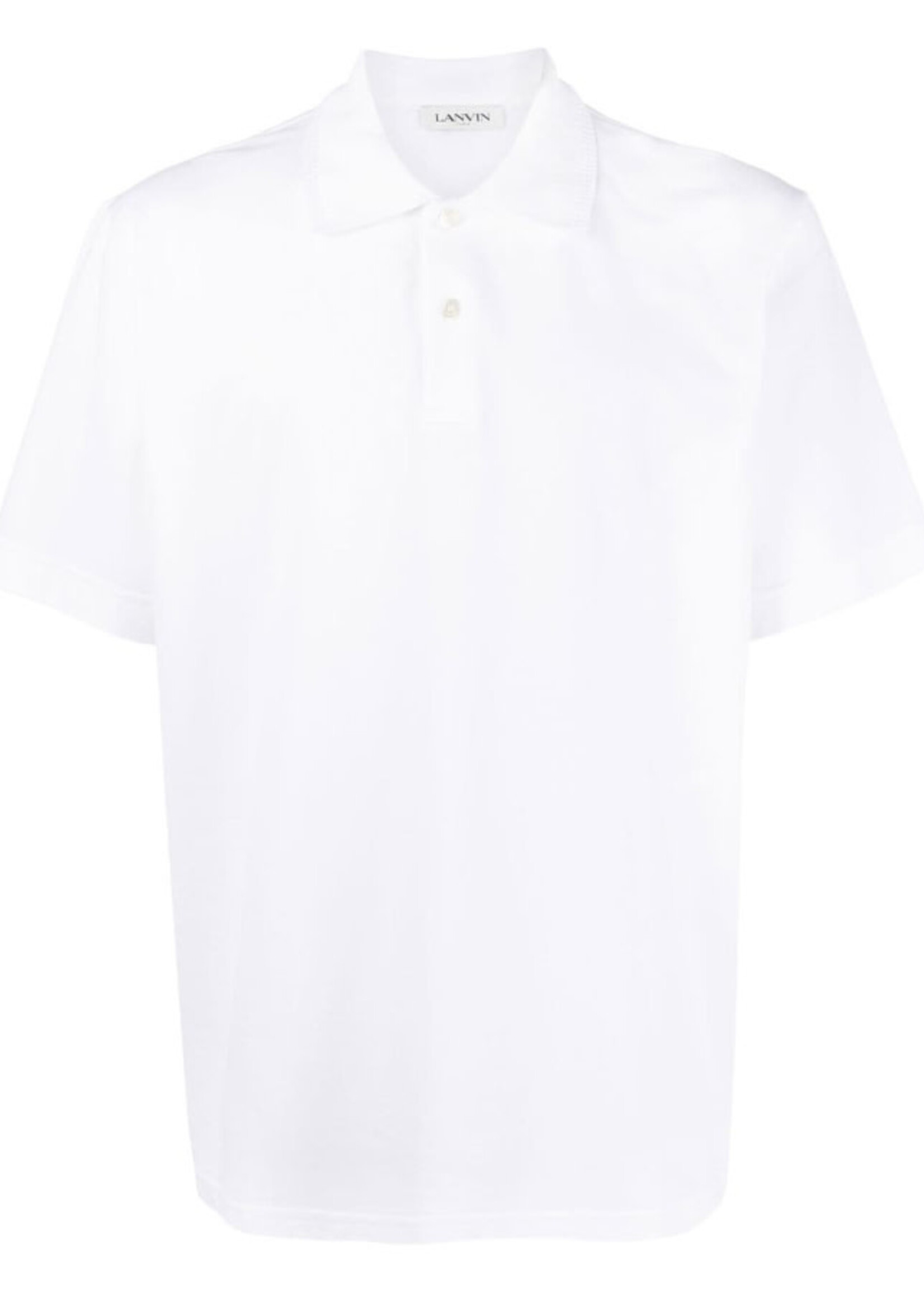 Lanvin Lanvin T-Shirt, White, Classic Fit Polo In Optic White w/ Logo Embroidery