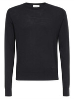 Lanvin Lanvin Knitwear, Black, Merino Wool Lightweight Crew Neck Pullover