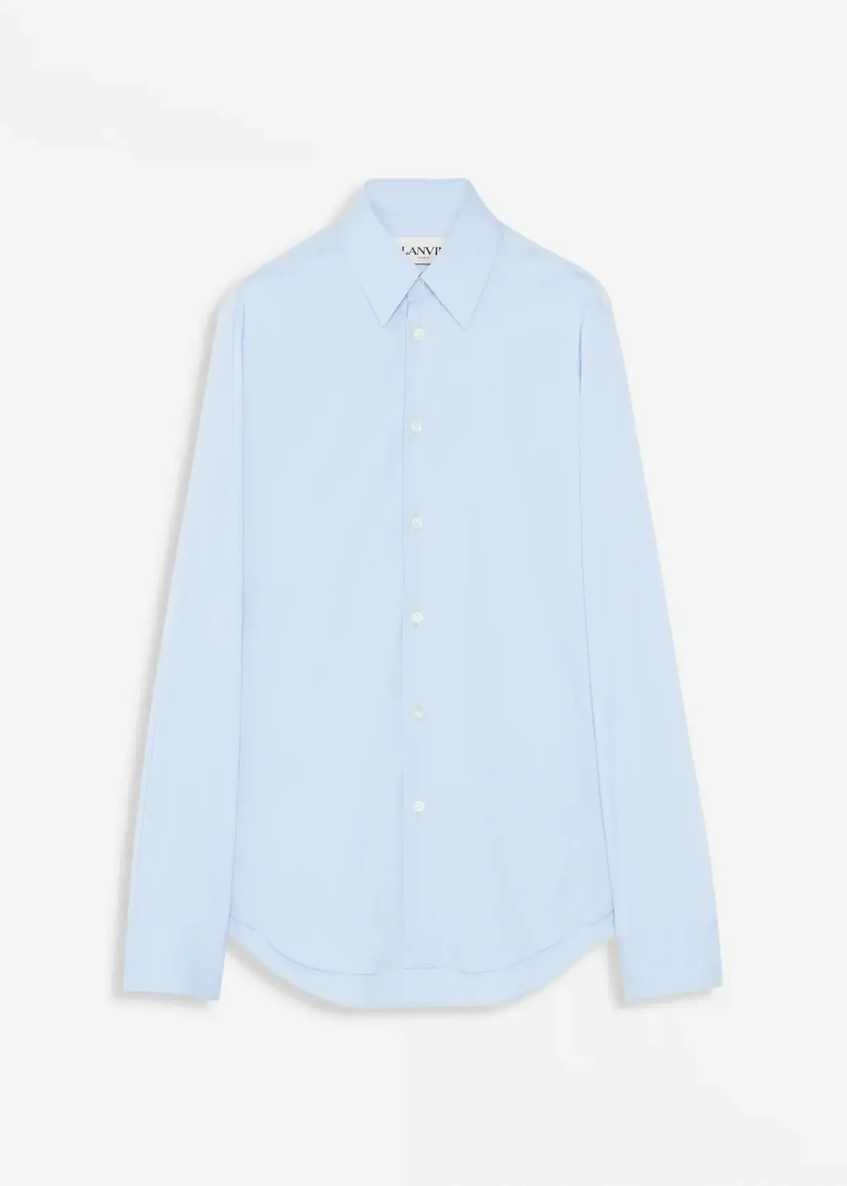 Lanvin Lanvin Shirt, Blue, Cotton Slim Fit Visible Buttons Shirt In Light Blue