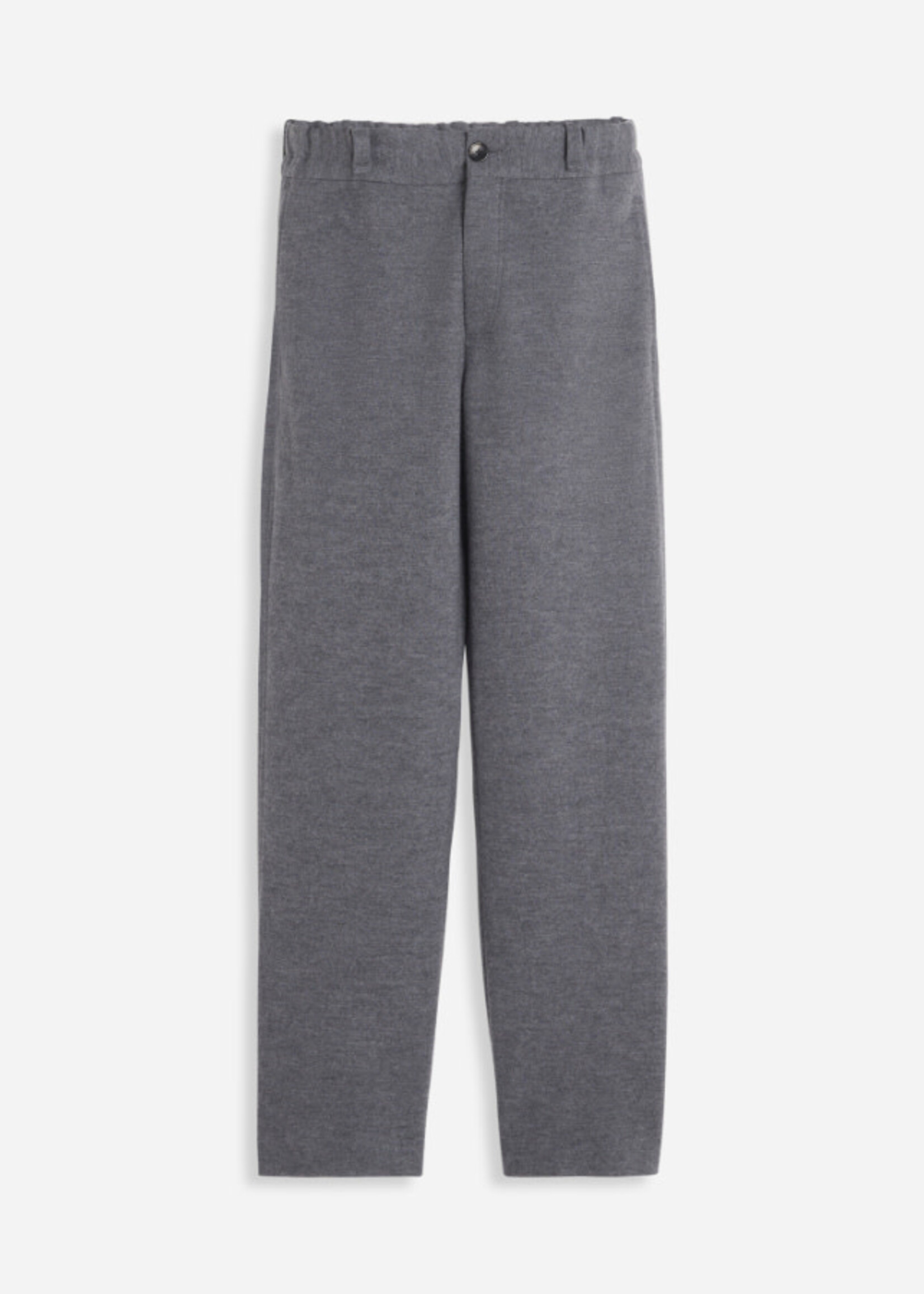 Lanvin Lanvin Trousers, Grey, Virgin Wool & Cotton Heavy Elasticated Belt Trousers In Dark Grey Melange