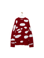 Loewe Loewe Sweatshirt, Multi, Technical Wool Oversized Mushroom Sweater In Red & White