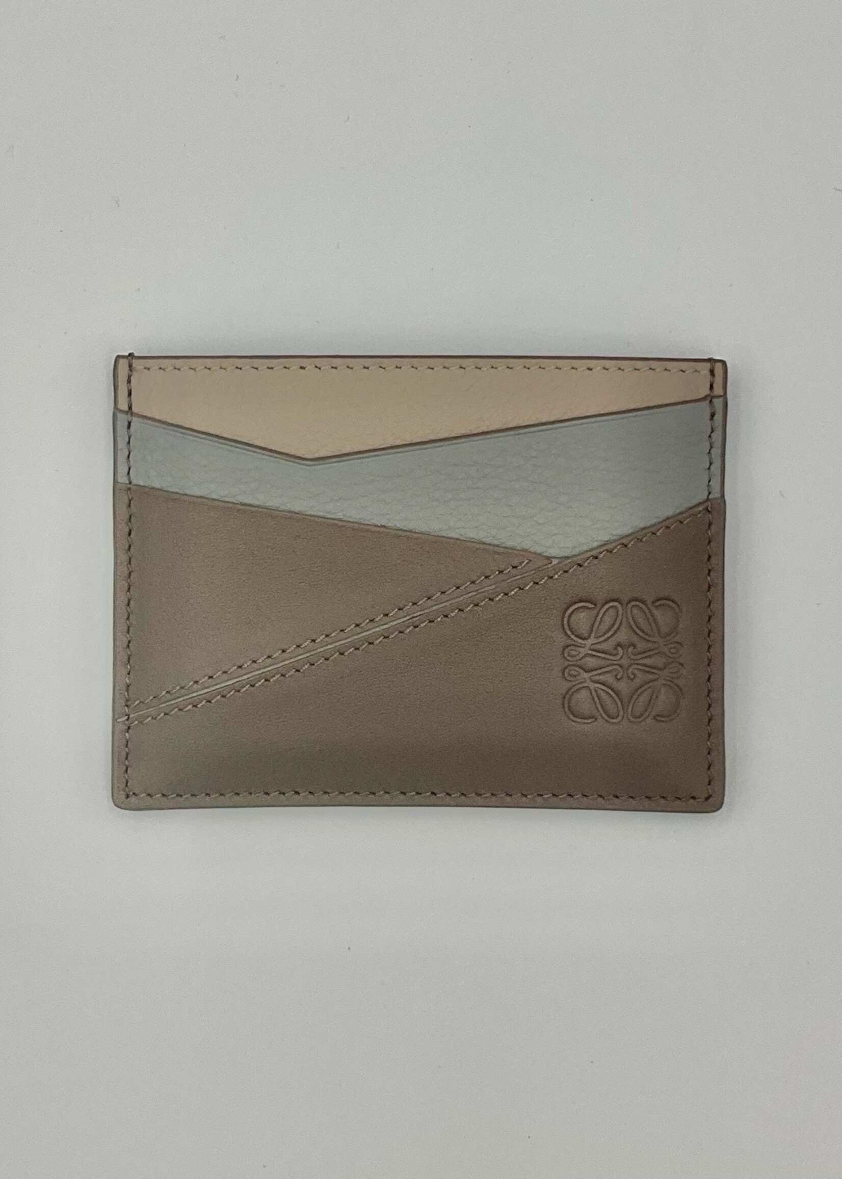 Loewe Loewe Small Leather Goods, Multi, Puzzle Plain Cardholder In Asphalt Grey & Winter Brown