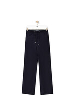 Loewe Loewe Trousers, Blue, Wool Drawstring Relaxed Fit Trousers In Midnight Blue