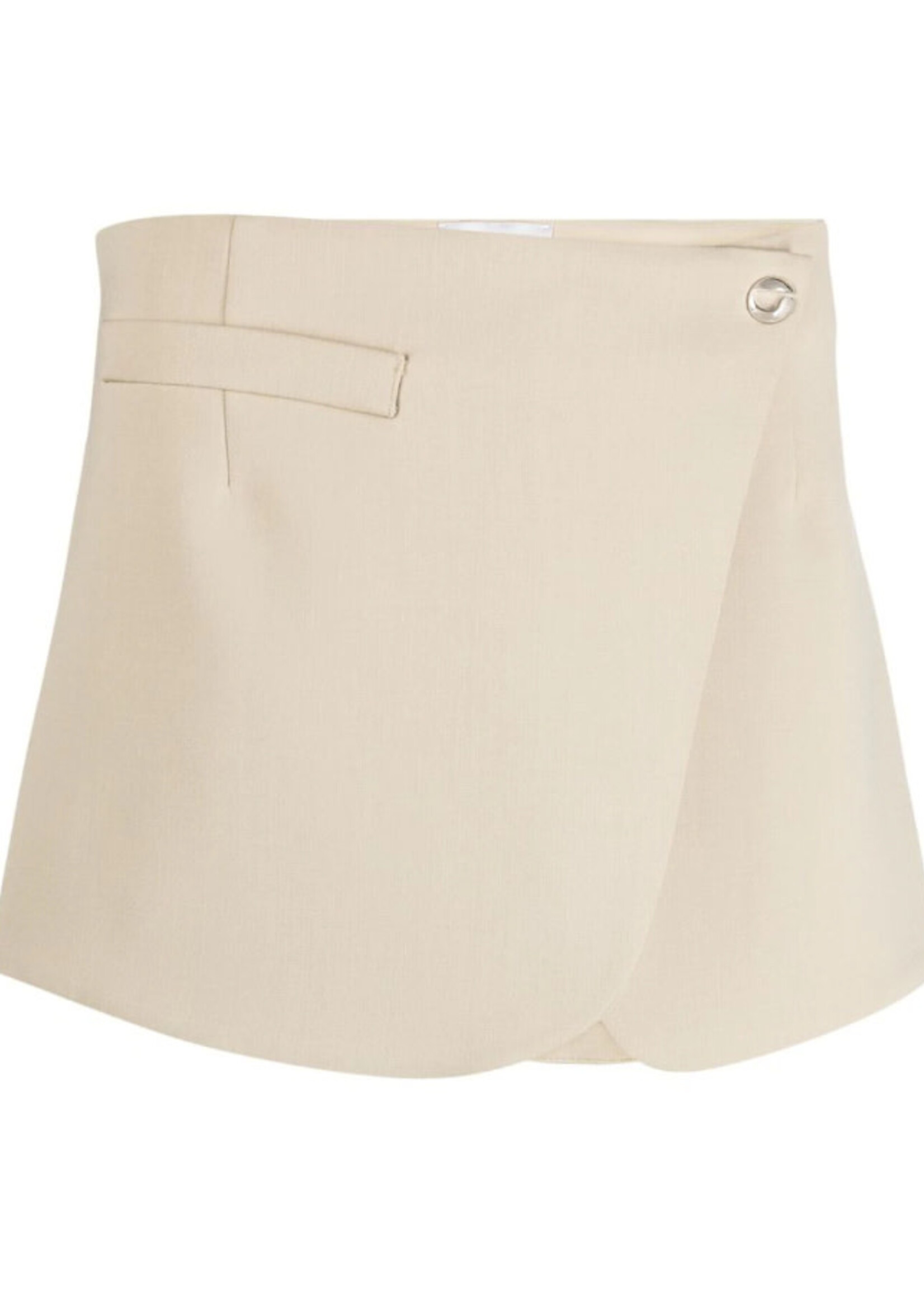 Coperni Coperni Skirt, Beige, Structured Tailored Mini Skirt In Beige w/ Exaggerated Side Slit