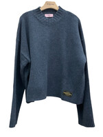 Martine Rose Martine Rose Knitwear, Blue, Wool Oversized V-Neck Jumper In Indigo