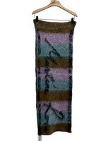 Martine Rose Martine Rose Scarf, Multi, Brushed Mohair Scarf In Khaki Lilac & Cornflower w/ Signature