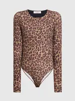 Valentino Valentino Top, Print, Jersey Crew Neck Long Sleeve Animal Print Body