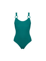 Eres Eres Swimwear, Green, Marcia Tank One Piece Swimsuit In Jungle w/ Ring Detail
