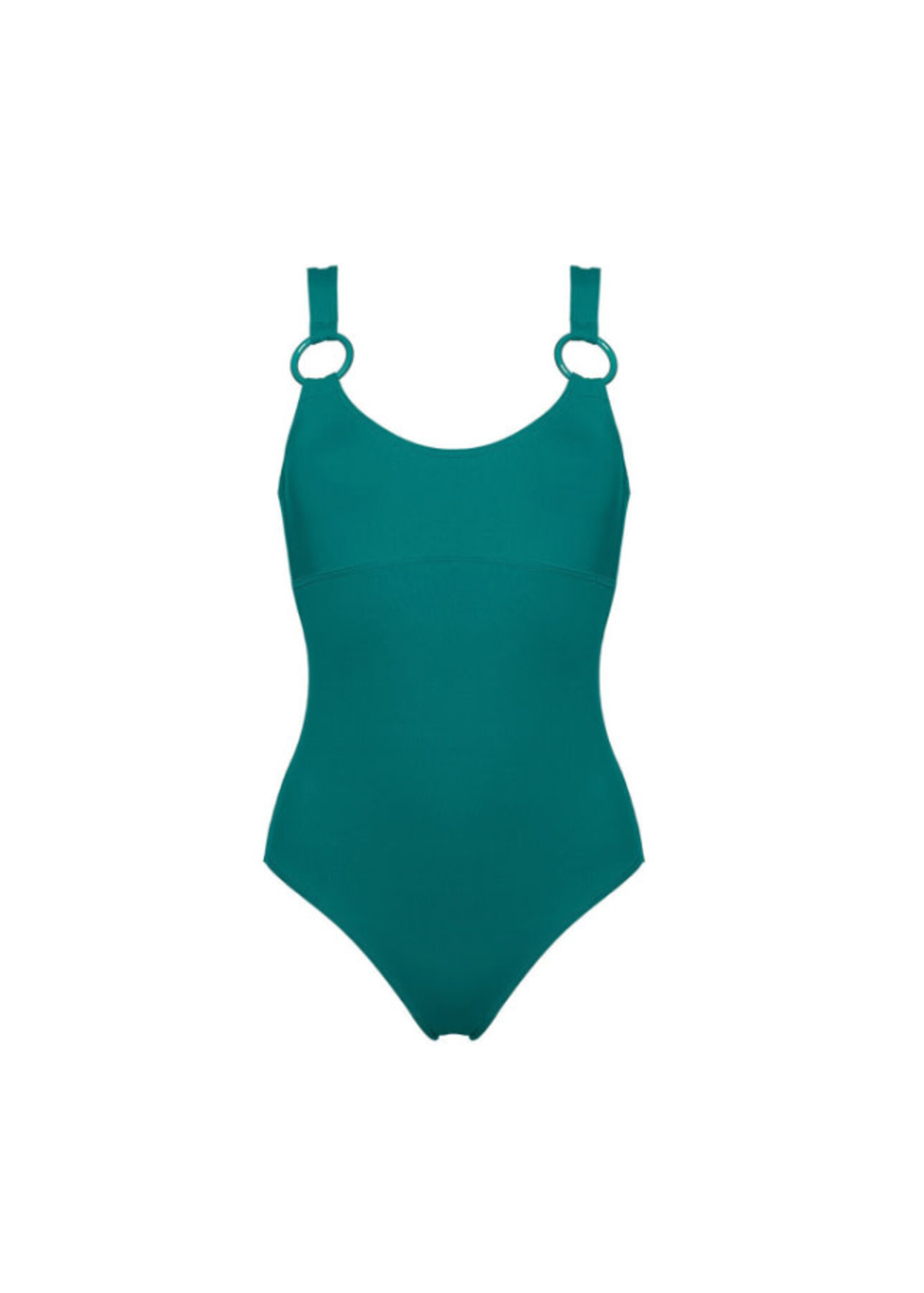 Eres Eres Swimwear, Green, Marcia Tank One Piece Swimsuit In Jungle w/ Ring Detail