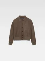 Jacquemus Jacquemus Jacket, Brown, Le Bomber Feltro Straight Fit Collared Button Up In Dark Brown w/ Side Pockets