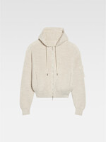 Jacquemus Jacquemus Sweatshirt, Beige, La Maille Seville Virgin Wool Relaxed Fit Zipped Up Knitted Hoodie In Beige