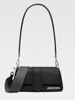 Jacquemus Jacquemus Bag, Black, Le Bambimou Nylon Top Handle Magnetic Flap Closure Puffed Shoulder Bag