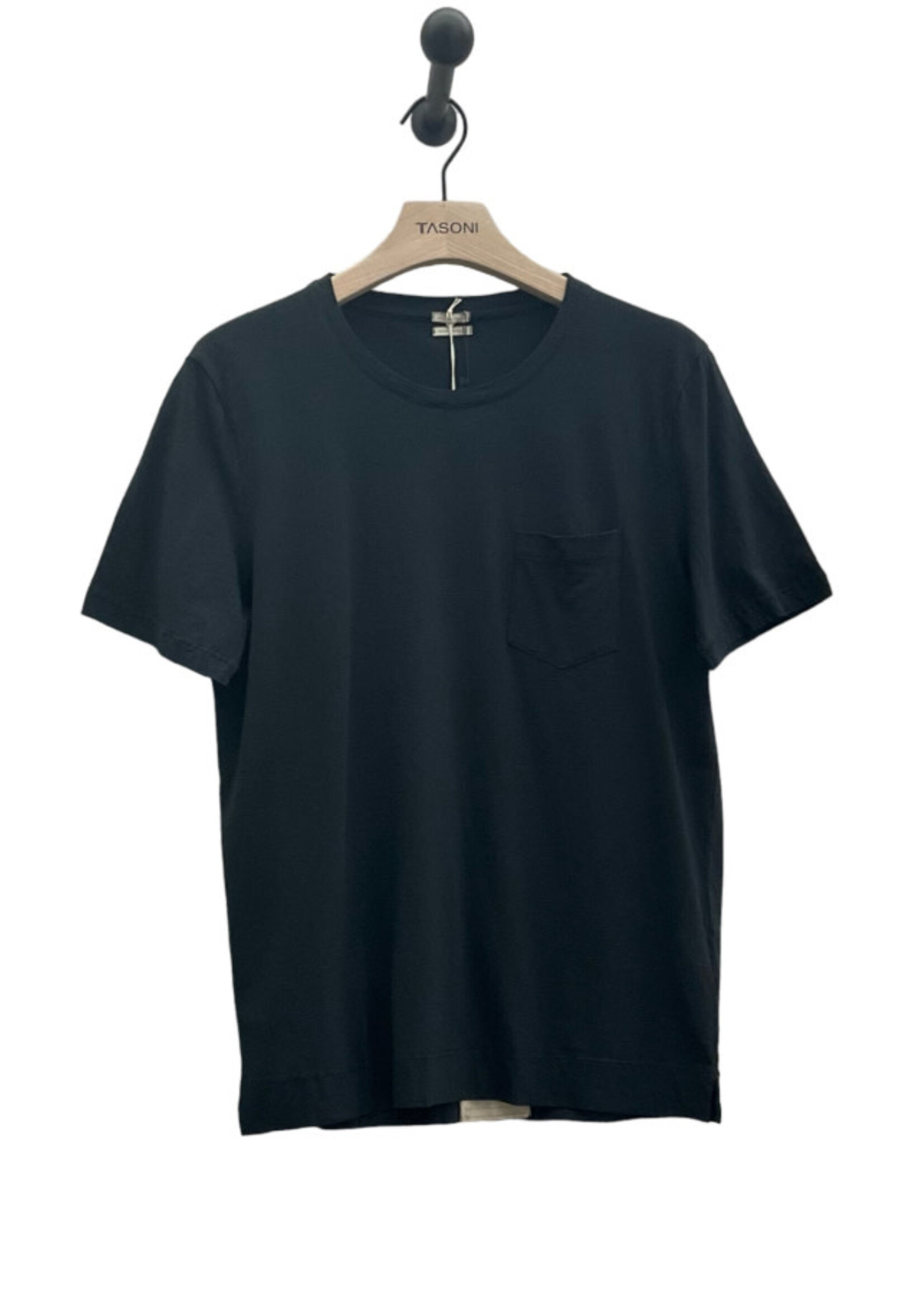 Massimo Alba Massimo Alba T-Shirt, Black, Panarea Cotton Crew Neck T-Shirt In Nero Lava
