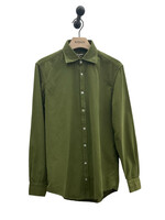 Massimo Alba Massimo Alba Shirt, Green, Genova Cotton Collared Button Up Classic Shirt in Olio