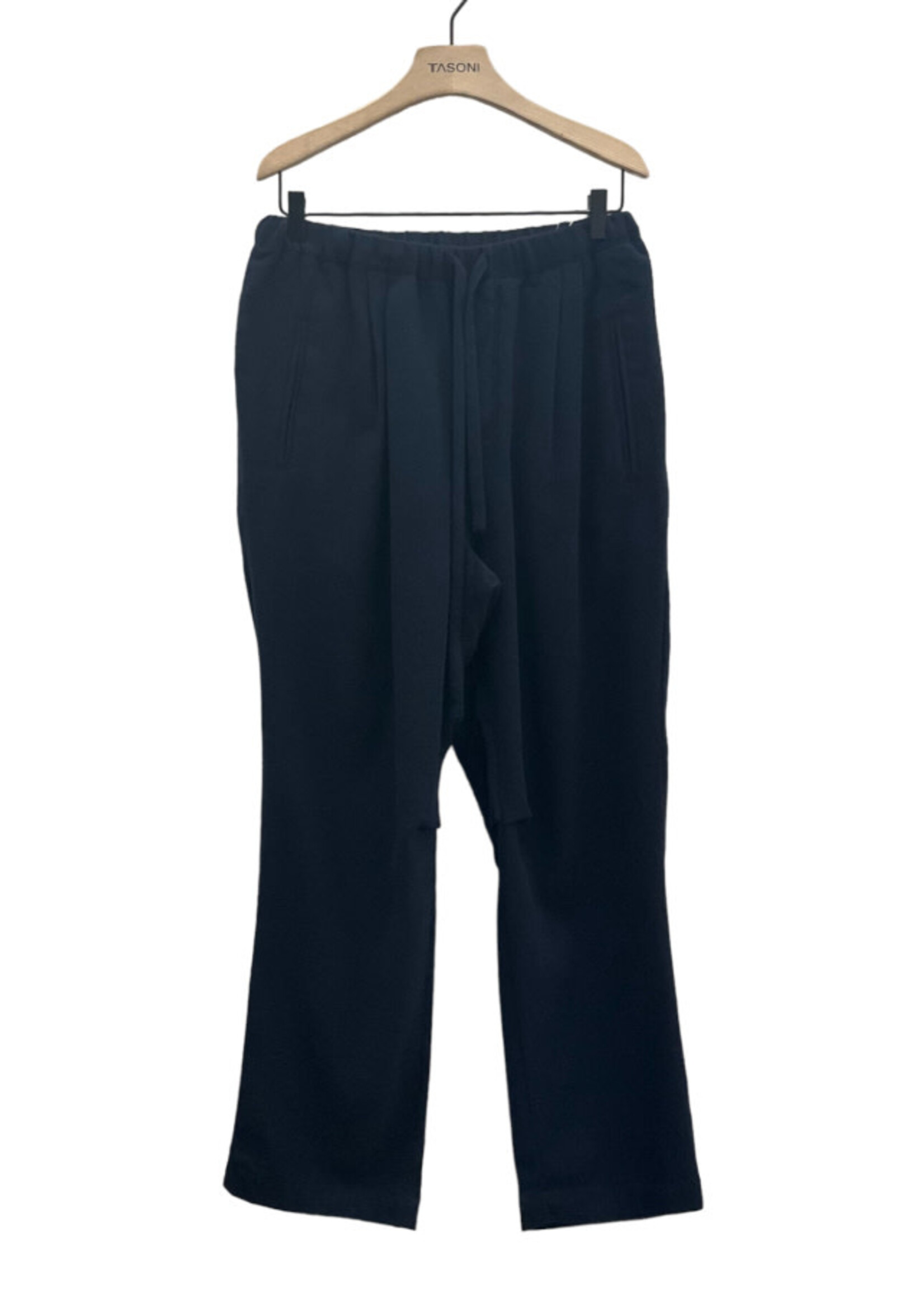 Massimo Alba Massimo Alba Trousers, Blue, Keywest Cotton & Cashmere Drawstring Waist Pleated Pants w/ Coulisse