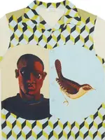 Wales Bonner Wales Bonner Shirts, Print, Birdsong Silk Collared Button Up Short Sleeve Shirt In Ivory & Scarf Print