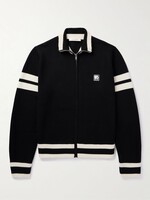 Wales Bonner Wales Bonner Sweatshirt, Multi, Haven Merino Wool High Neck Zipped Track Top In Black & White