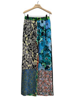 Marine Serre Marine Serre Trousers, Print, Regenerated Silk Drawstring Waist Wide Leg Pajama Pants w/ Scarves Print