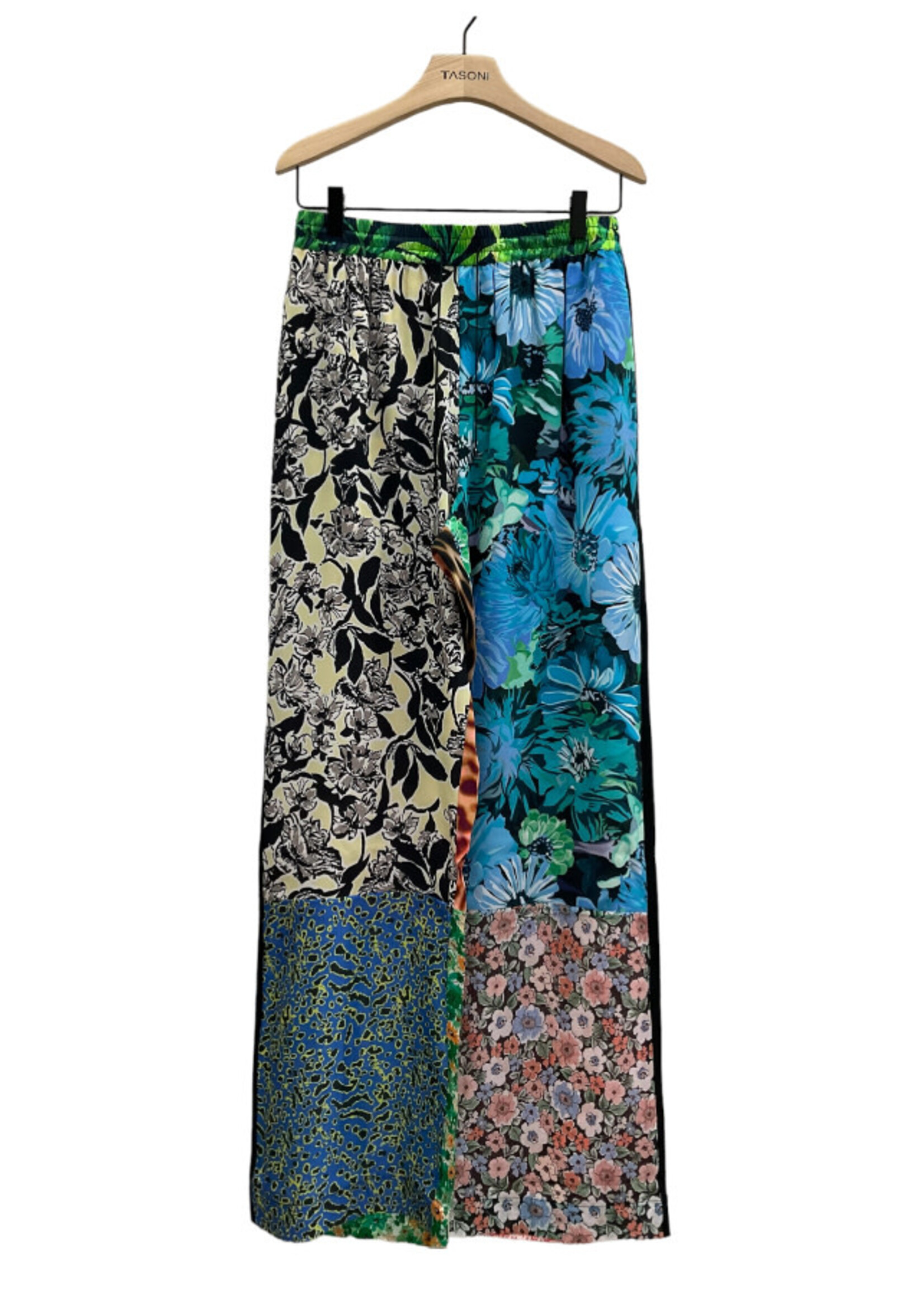 Marine Serre Marine Serre Trousers, Print, Regenerated Silk Drawstring Waist Wide Leg Pajama Pants w/ Scarves Print