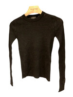 Balenciaga Balenciaga Top, Black, Mohair Wool Mix Crew Neck Long Sleeve Ribbed Top