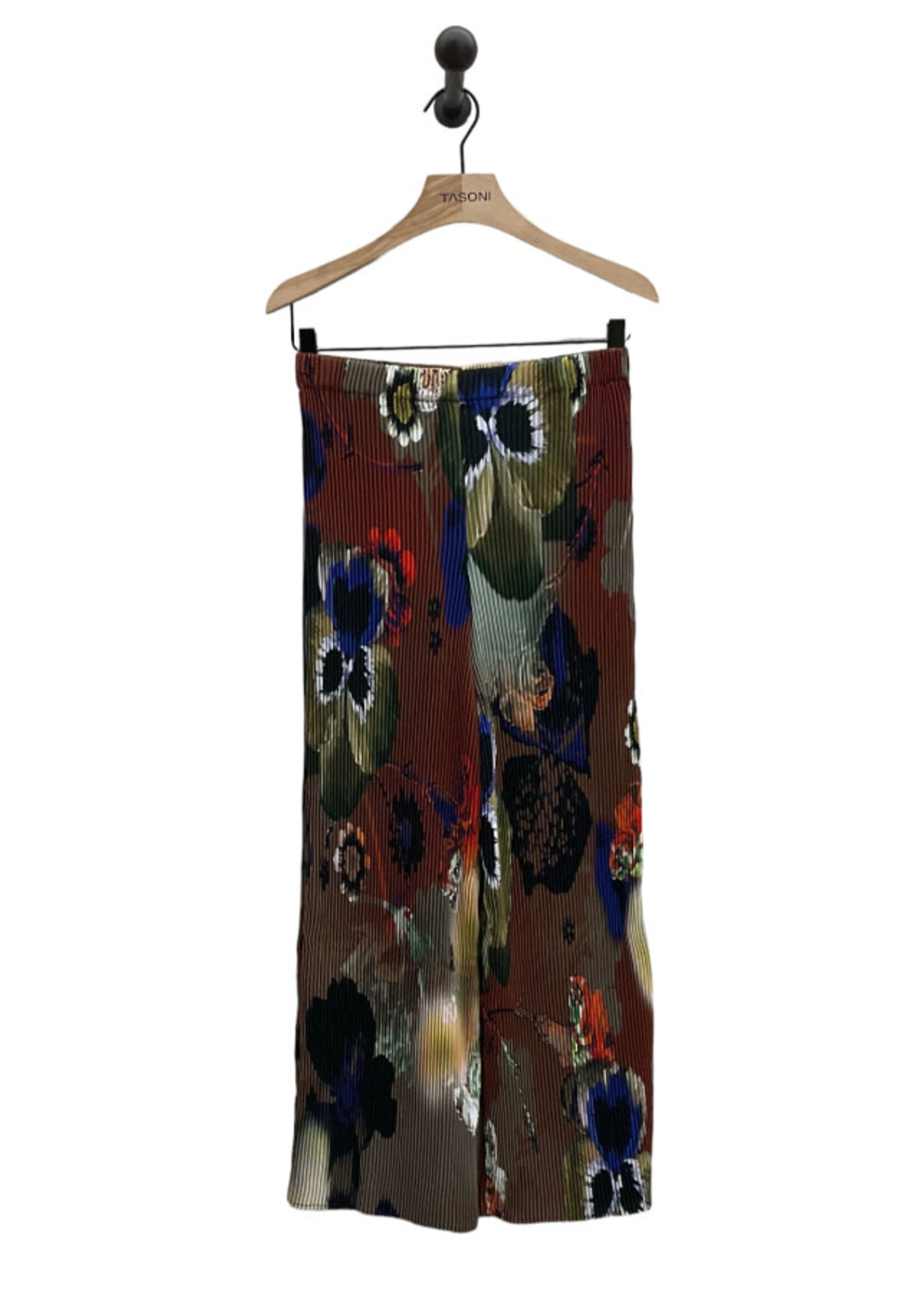 Julia Heuer Julia Heuer Trousers, Print, Hand Pleated Elastic Waist Jack Cropped Pants in Tristan Print