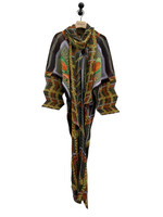 Julia Heuer Julia Heuer Coat, Print, Hand Pleated V-Neck Belted Sue Kaftan in Gian Print
