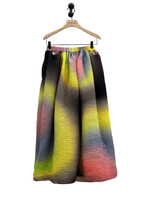 Julia Heuer Julia Heuer Skirt, Print, Hand Pleated Elastic Waist Maxi Gaia Skirt in Rain Print w/ Pockets