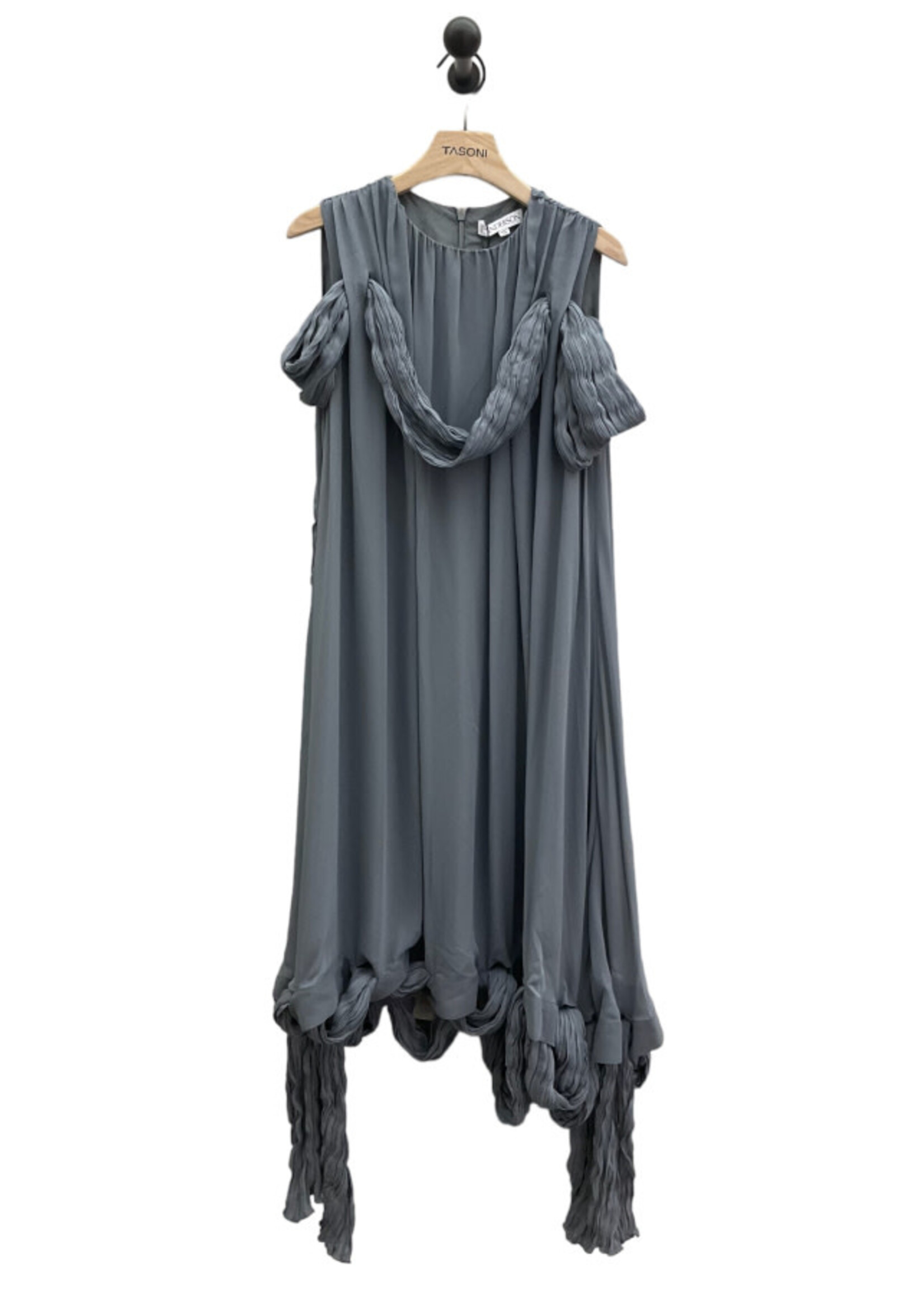 J.W. Anderson J.W. Anderson Dress, Grey, Relaxed Fit Crew Neck Sleeveless Loop Midi Dress In Graphite