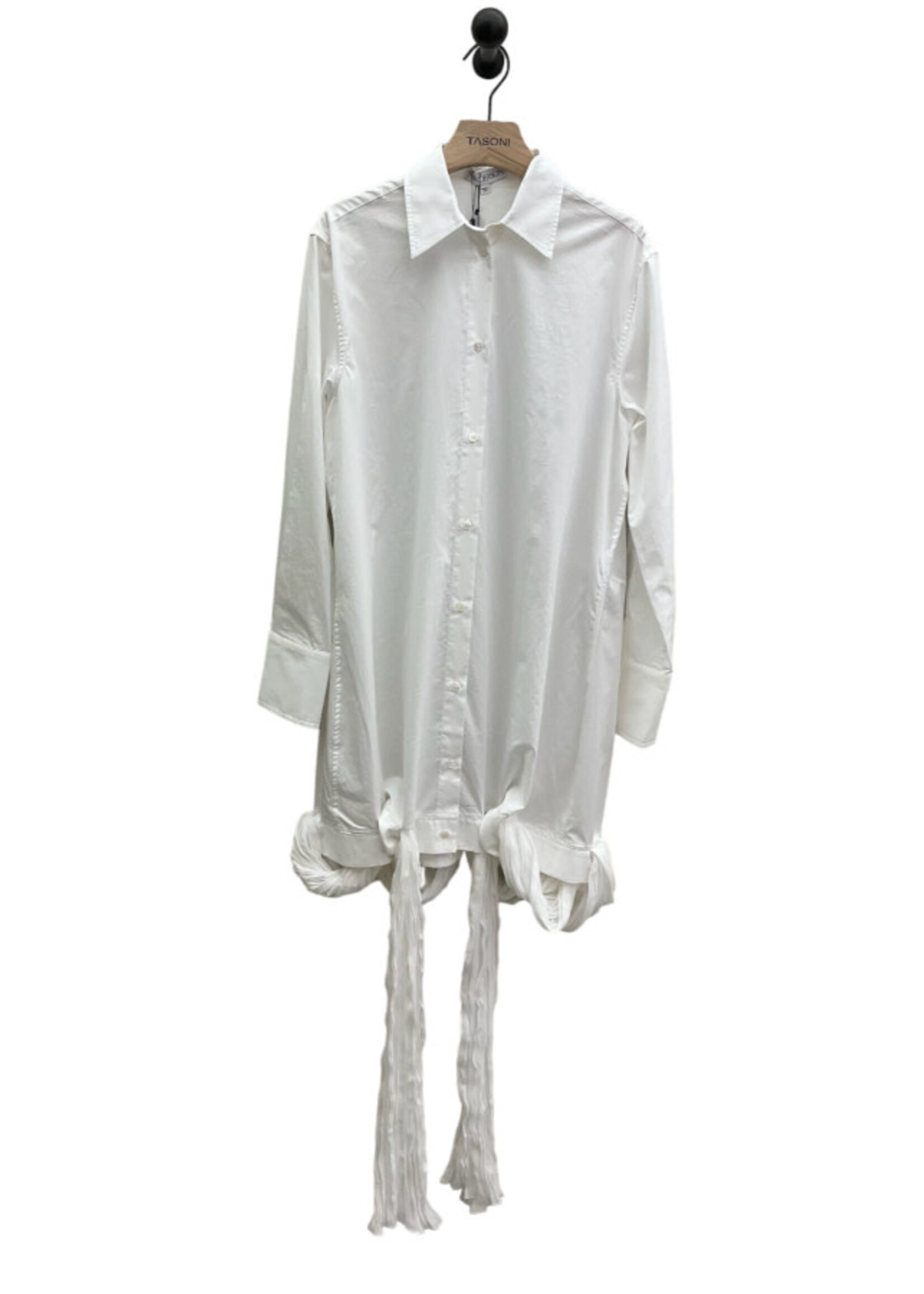 J.W. Anderson J.W. Anderson Dress, White, Collared Button Up Loop Hem Shirt Dress In White