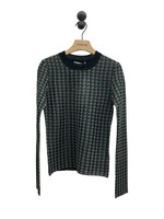 J.W. Anderson J.W. Anderson Top, Multi, Crew Neck Long Sleeve Sheer Jacquard Underpinning In Black & Green