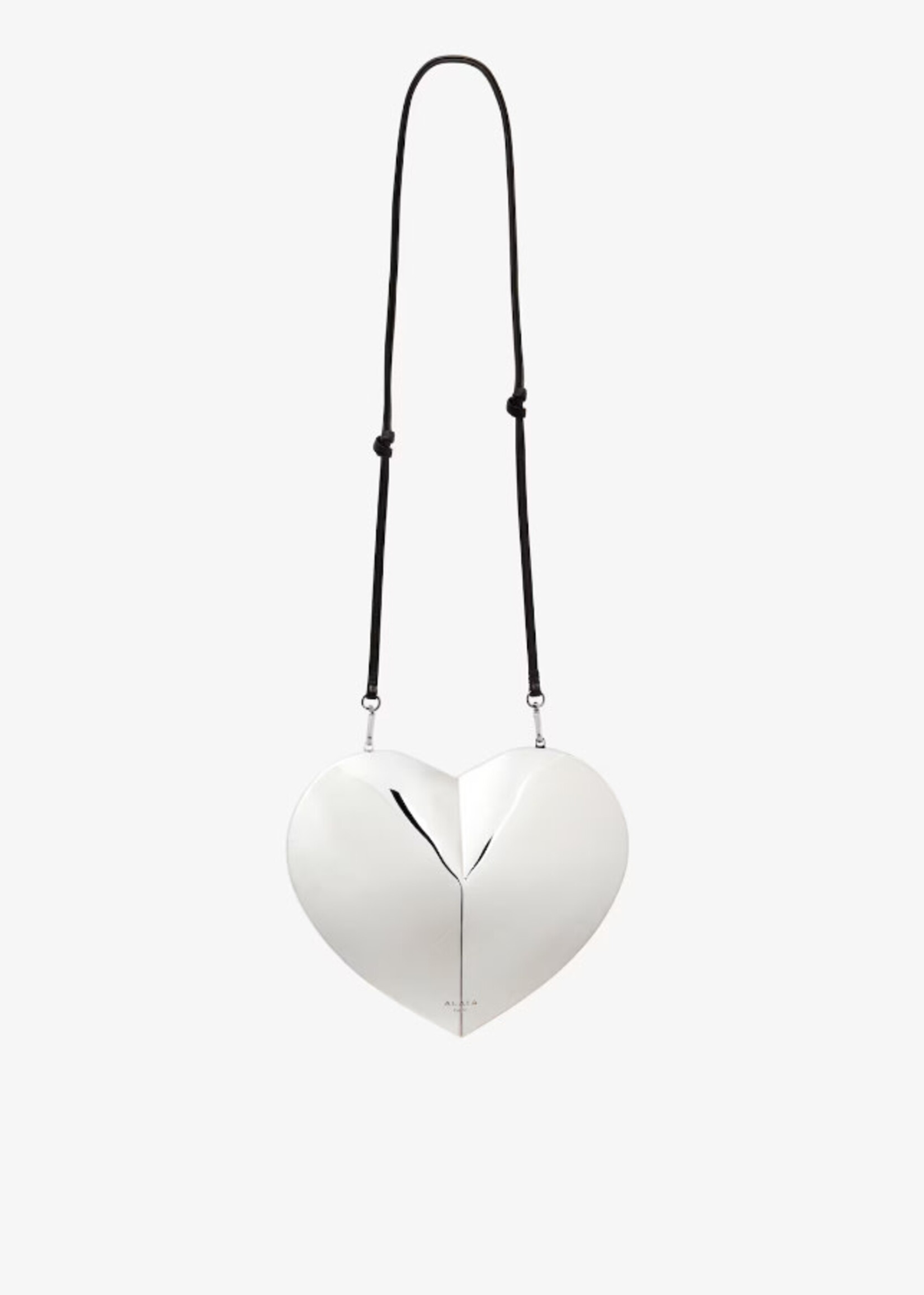 Alaia Alaia Bag, Silver, Le Coeur Calf Leather Heart Shape Shoulder Bag In Argent
