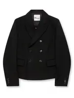 Noir Kei Ninomiya Noir Kei Ninomiya Jacket, Black, Wool Double Breasted Corset Style Lace Fastening Back Blazer