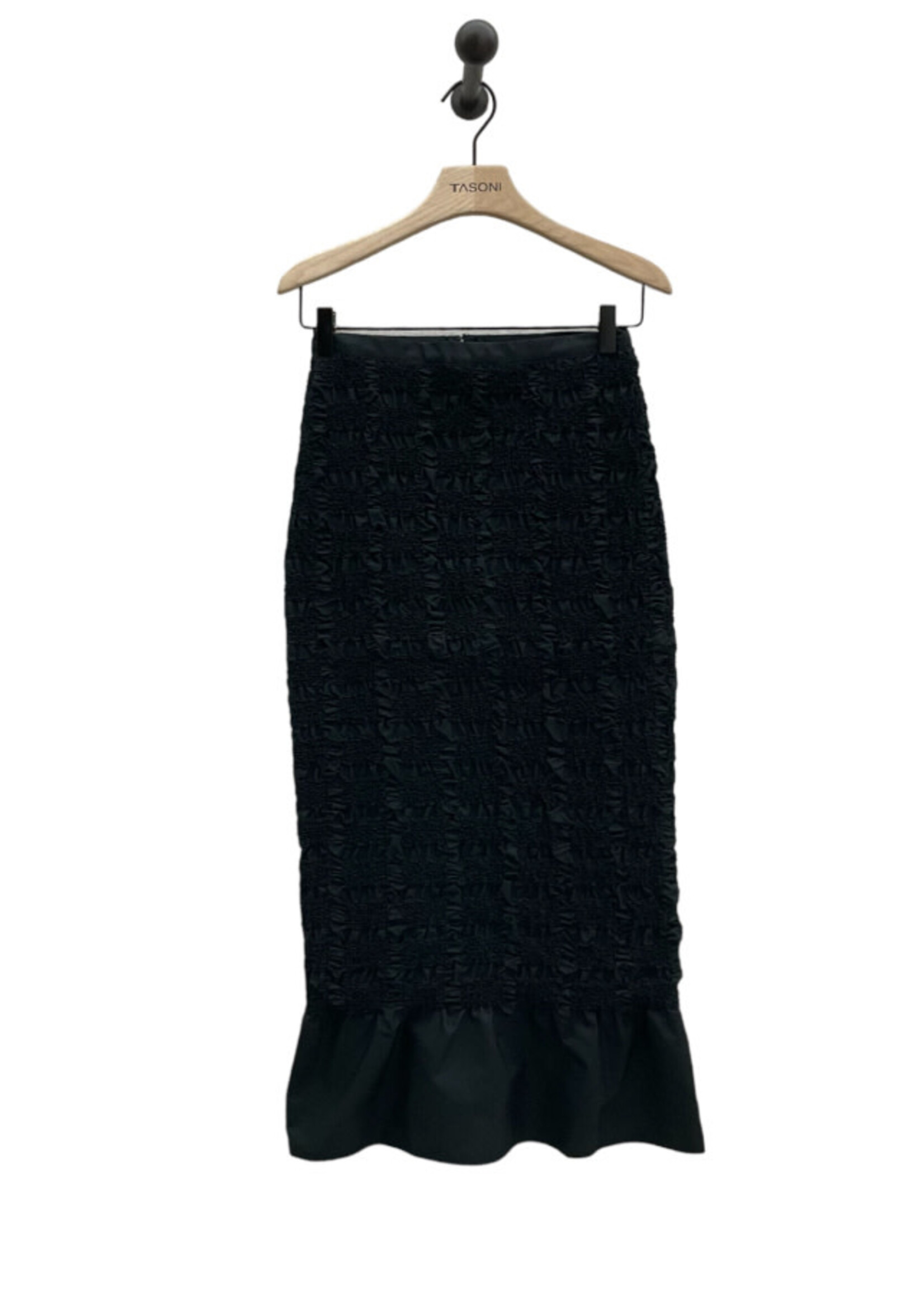 Cecilie Bahnsen Cecilie Bahnsen Skirt, Black, Ugne Graphene Smock Cotton High Waist Pencil Skirt w/ Back Slit