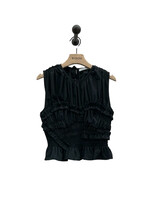 Cecilie Bahnsen Cecilie Bahnsen Top, Black, Uphi Smock Sleeveless Top w/ Ruffle Details