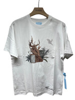 3.Paradis 3.Paradis T-Shirt, Print, Cotton Crew Neck T-Shirt In White w/ Old Tree Print