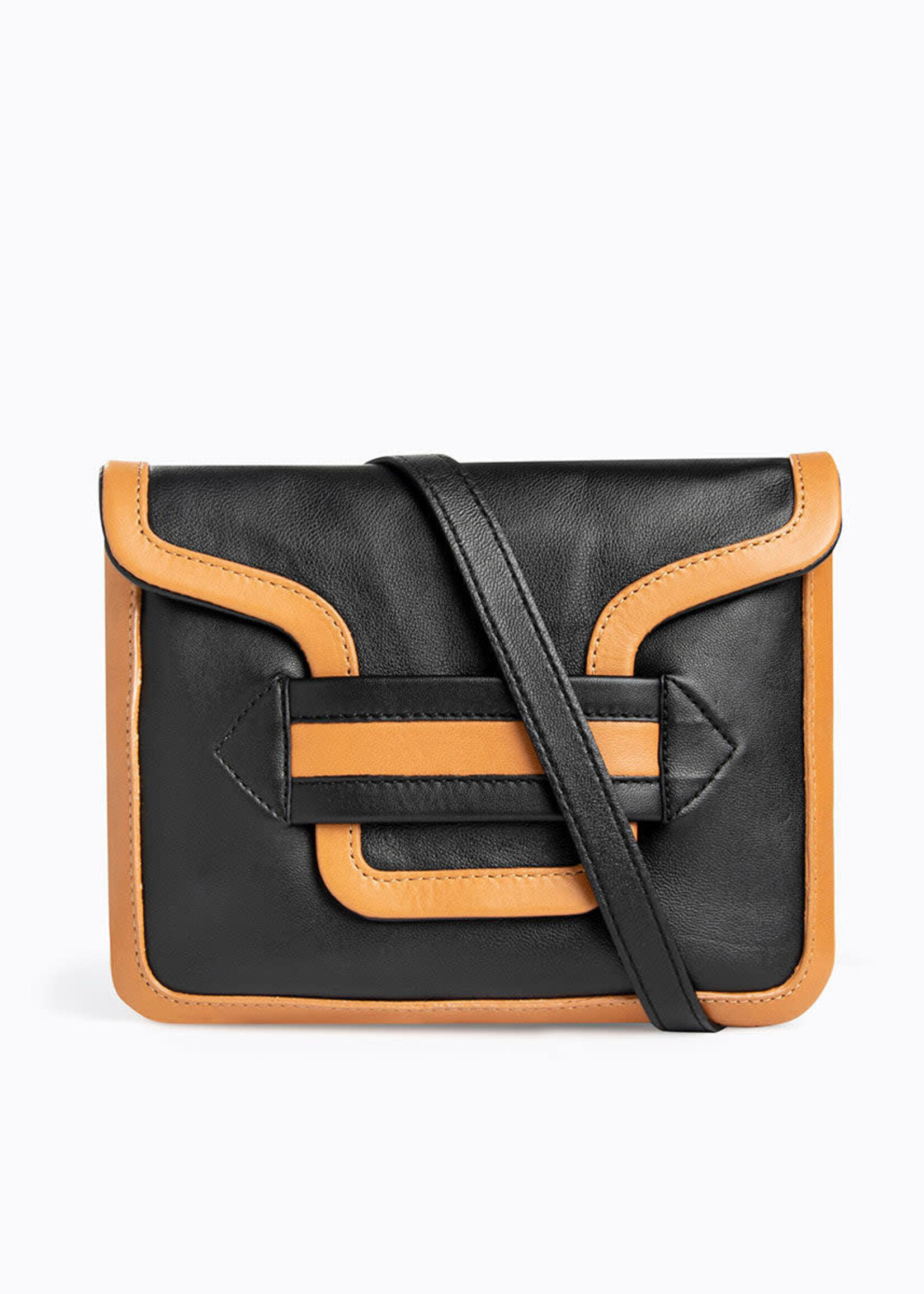 Pierre Hardy Pierre Hardy Bag, Multi, Lamb Leather Alpha Shoulder Bag in Black & Cognac