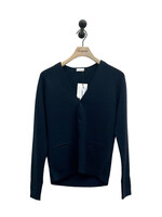 Dries Van Noten Dries Van Noten Knitwear, Navy, Muaz Merino Wool V-Neck Button Up Cardigan w/ Front Pockets