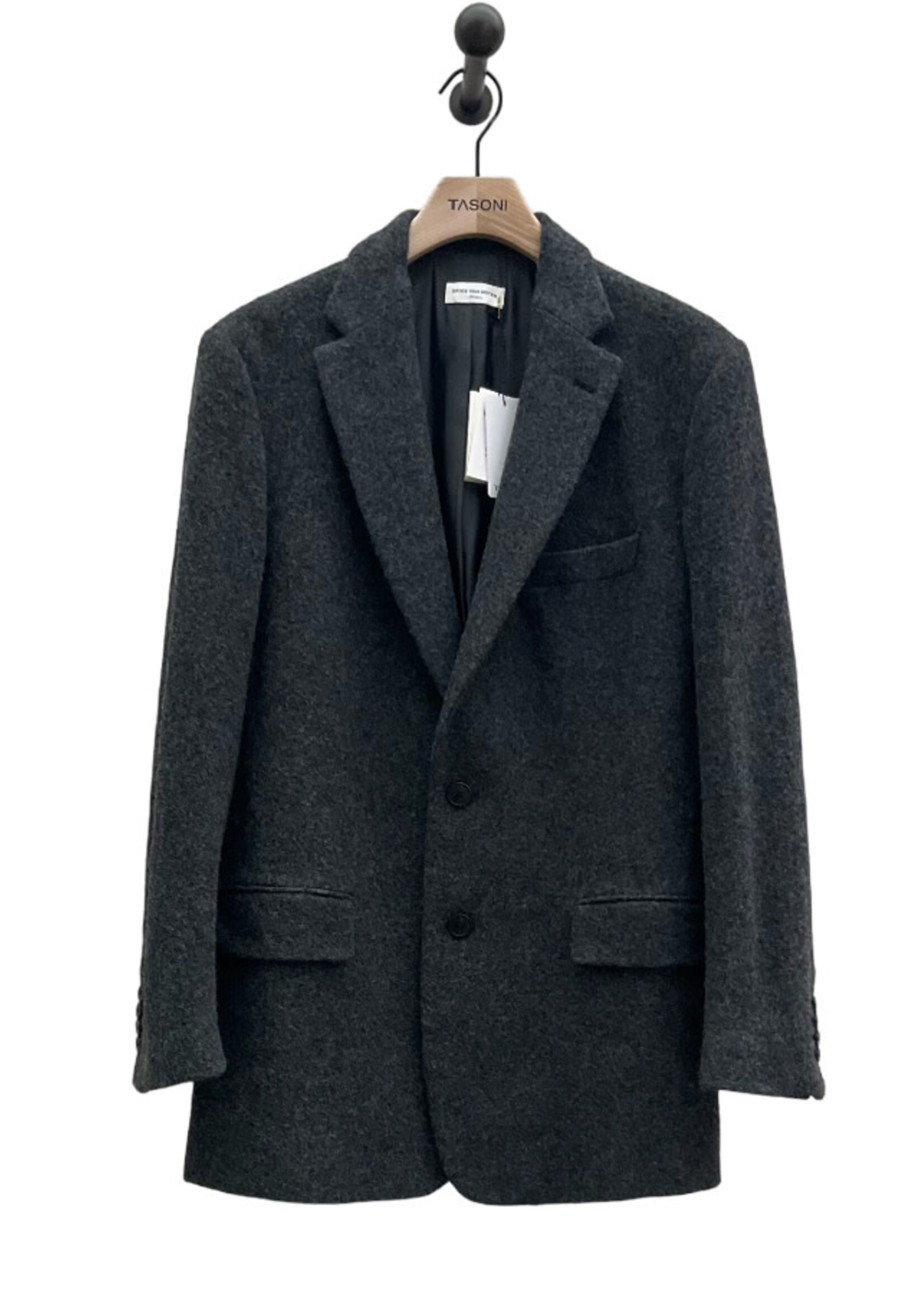 Dries Van Noten Dries Van Noten Jacket, Grey, Blunt Wool Single Breasted Loose Fit Button Up Jacket