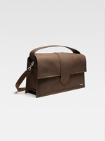 Jacquemus Jacquemus Bag, Brown, Le Bambino De Voyage Cotton Shoulder Flap Bag in Taupe