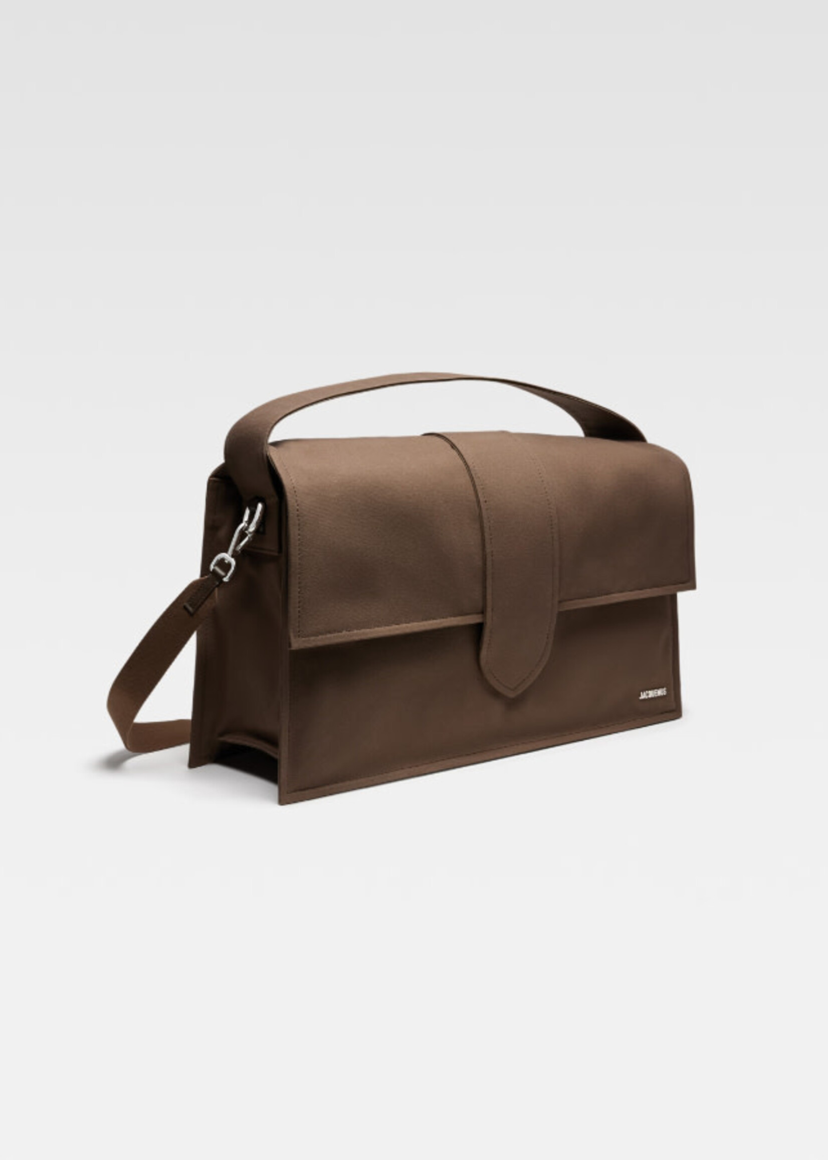 Jacquemus Jacquemus Bag, Brown, Le Bambino De Voyage Cotton Shoulder Flap Bag in Taupe