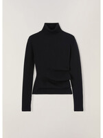 Loro Piana Loro Piana Knitwear, Black, Diavolezza Wool Form Fit Collared Pullover