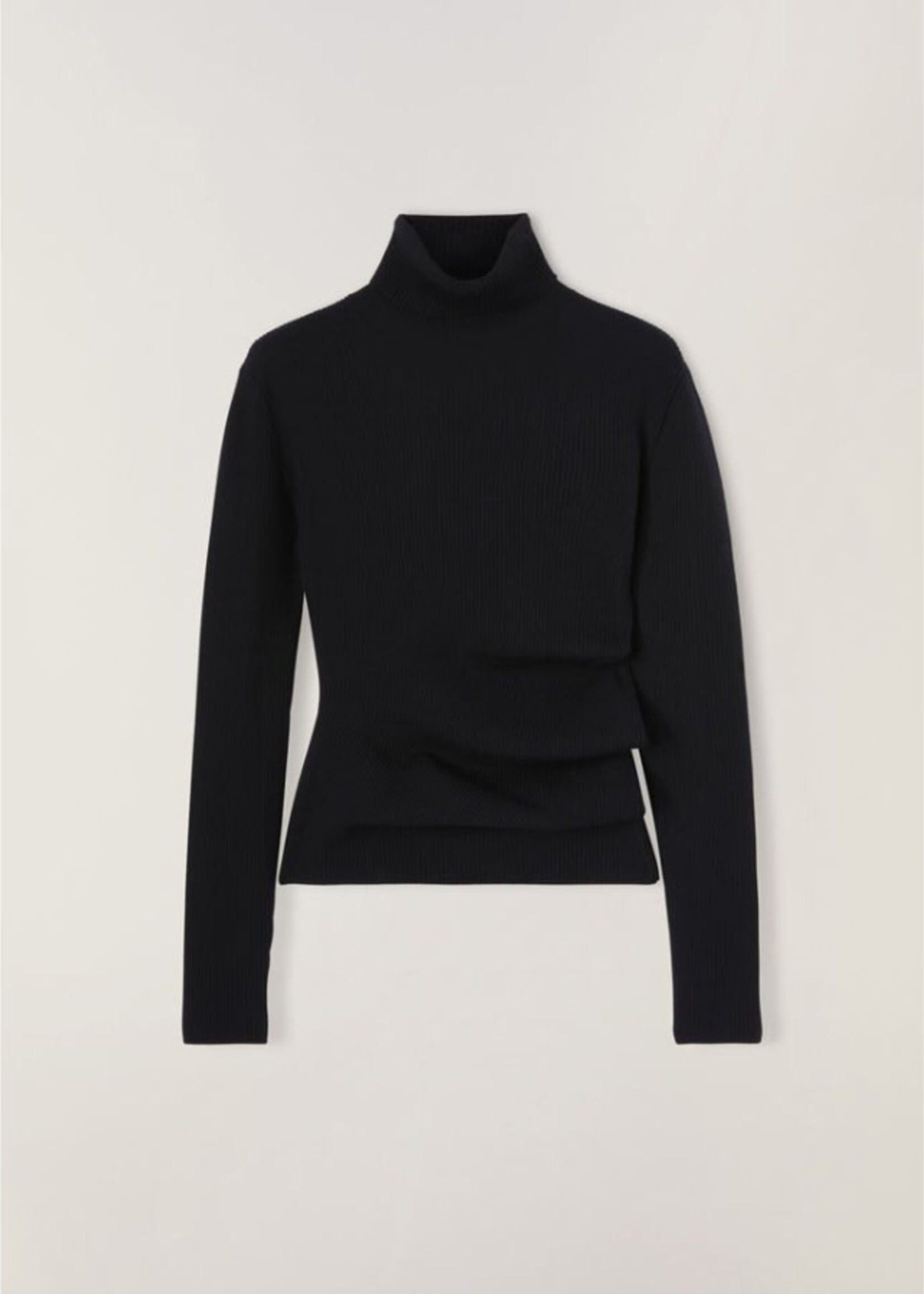 Loro Piana Loro Piana Knitwear, Black, Diavolezza Wool Form Fit Collared Pullover