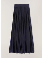 Loro Piana Loro Piana Skirt, Black, Diavolezza Wool Pleated Long Skirt w/ Elastic Waistband