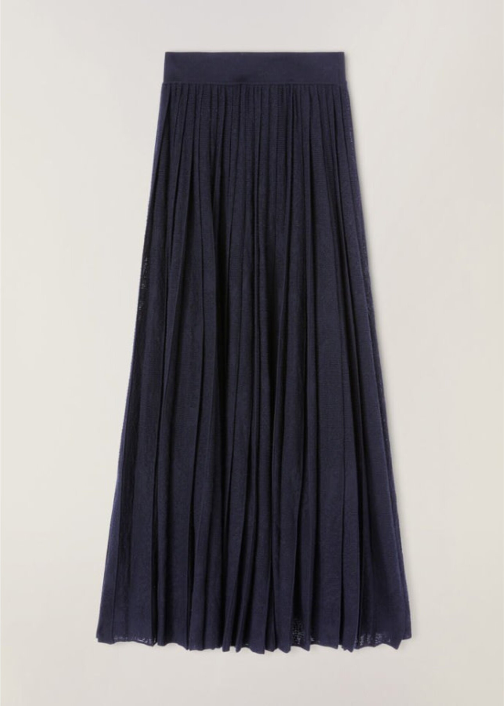 Loro Piana Loro Piana Skirt, Black, Diavolezza Wool Pleated Long Skirt w/ Elastic Waistband