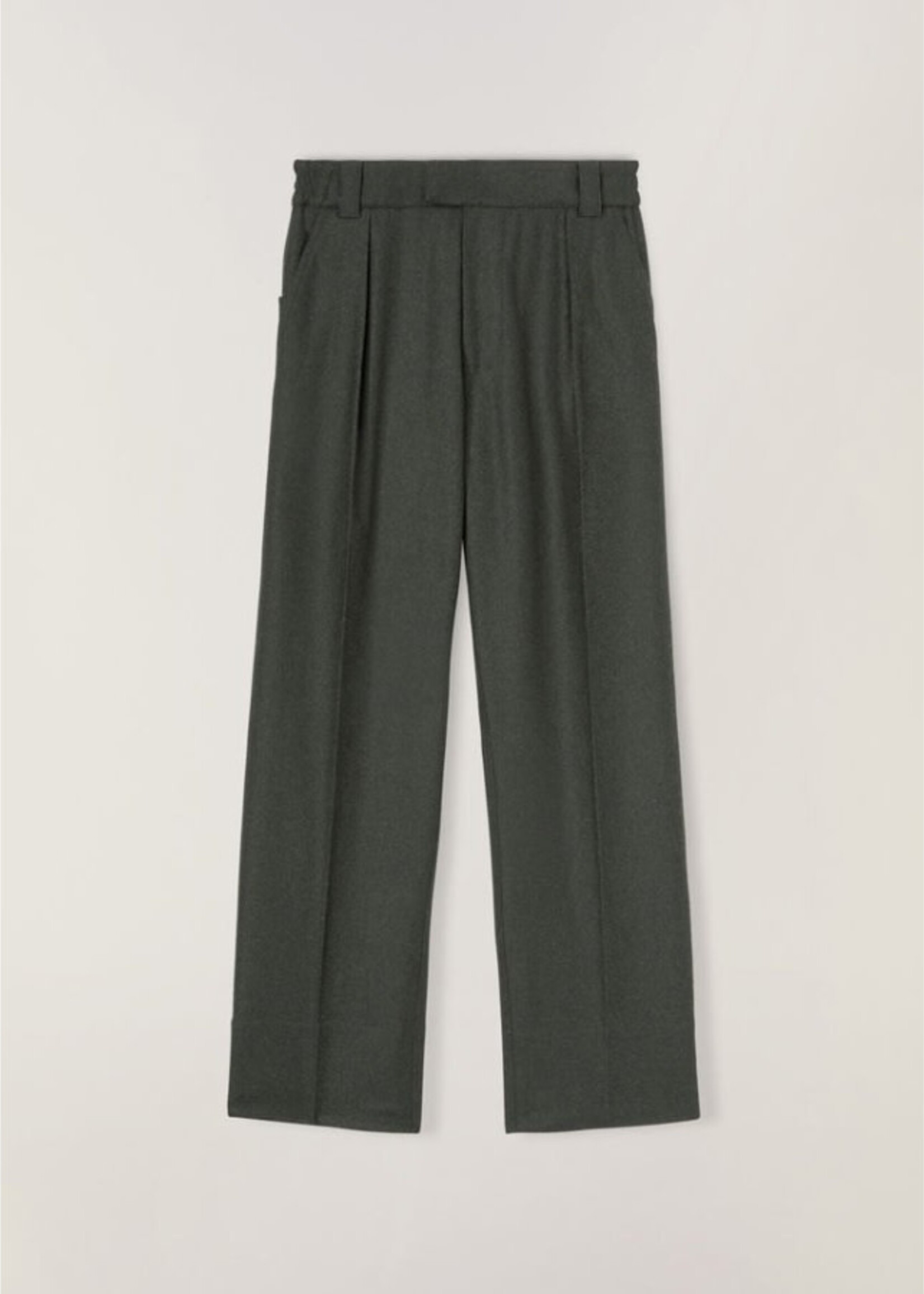 Loro Piana Loro Piana Trousers, Grey, Reinga Wool High Waist Fluffy Pants in Desert Whisper