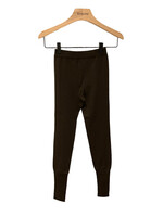 Loro Piana Loro Piana Pants, Brown, Dream Wool Ribbed Waistband Stretch Leggings in Raw Umber