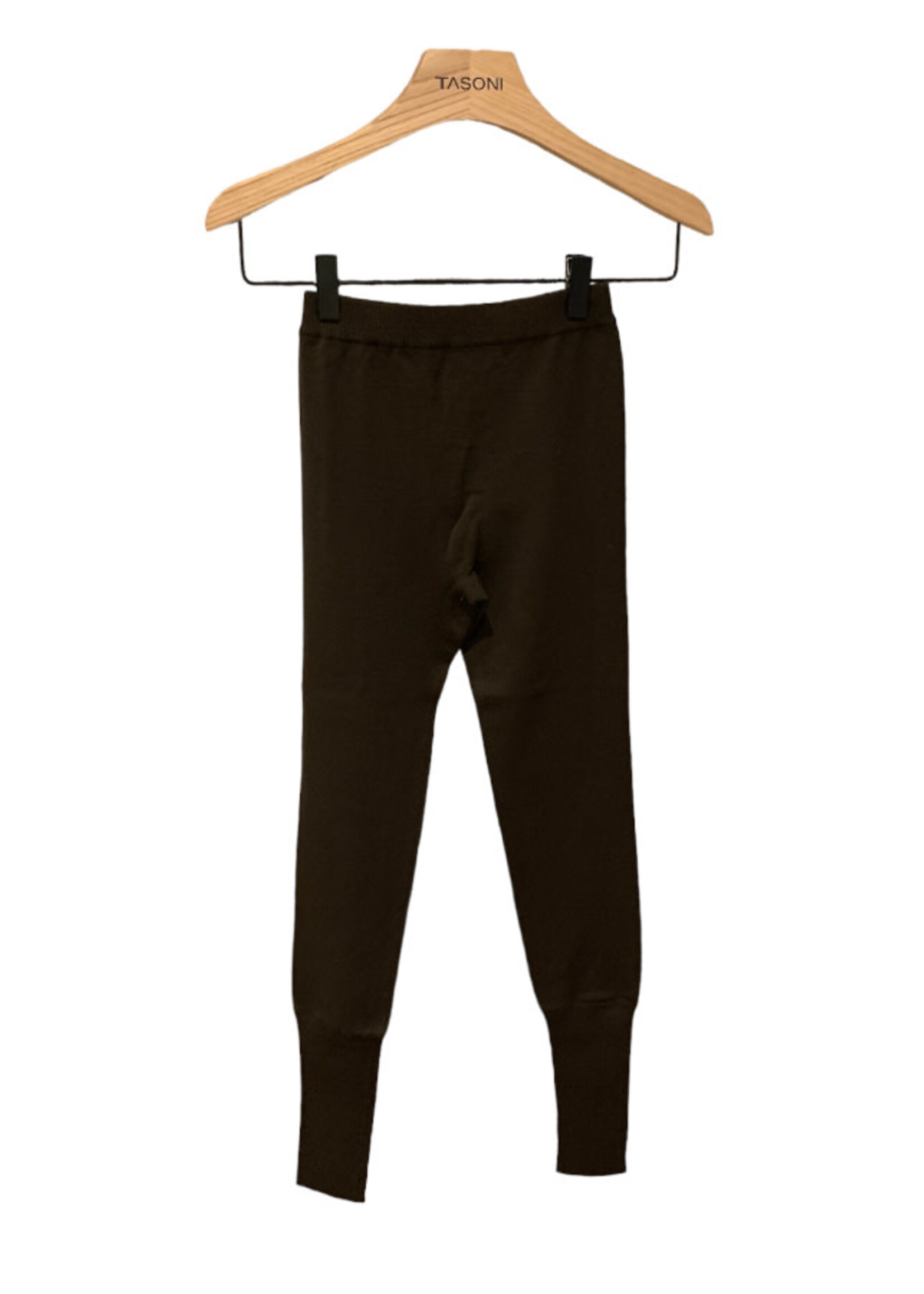 Loro Piana Loro Piana Pants, Brown, Dream Wool Ribbed Waistband Stretch Leggings in Raw Umber