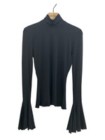 Nensi Dojaka Nensi Dojaka Top, Black, Turtle Neck Long Bell Sleeve Top w/ Godet Cuffs