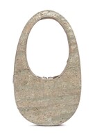 Coperni Coperni Bag, Grey, Mini Swipe Zip Closure Oval Shoulder Bag In Stone